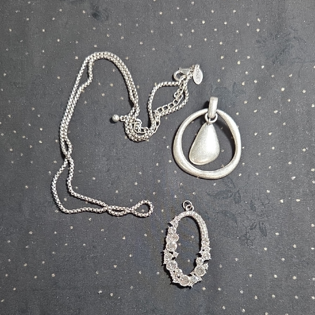 Chico's Silver Pendant Necklace Set